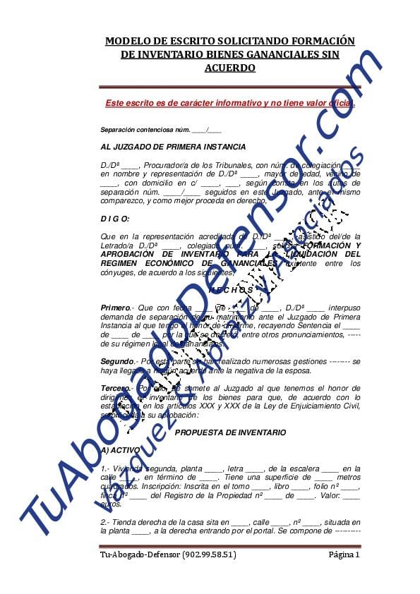 Liquidacion De Bienes Gananciales Actualizado Agosto 2021